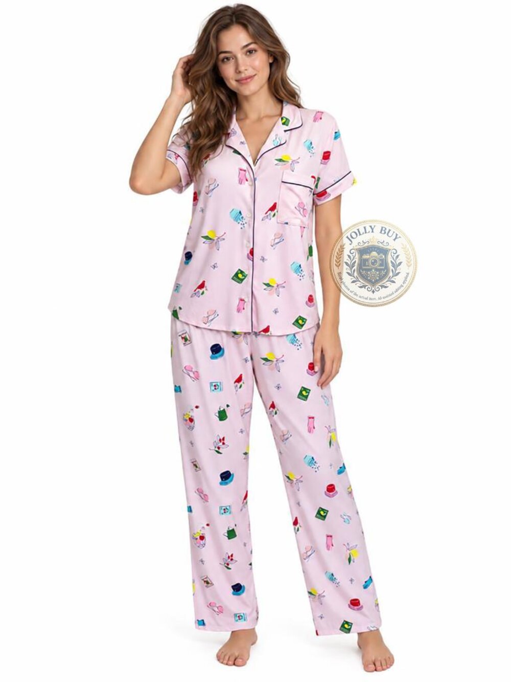 Kate Spade Women’s Pajama Short Sleeve Top Capri Pants 2-Pc Lounge PJ Set Size M